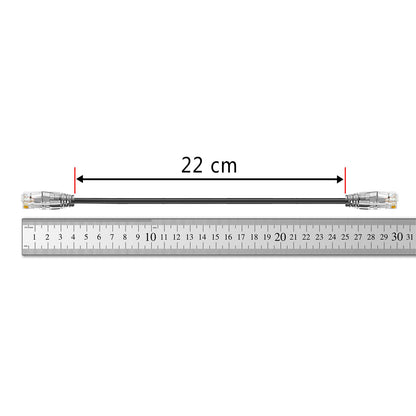 Cat6a Patch Cable 1FT - 24 Pack, Ercielook Cat6a Ethernet Cable, 10Gbps 550Mhz High Speed Network Cable, 28AWG Pure Copper Short LAN Cord for Patch Panel/Network Cabinet - Black