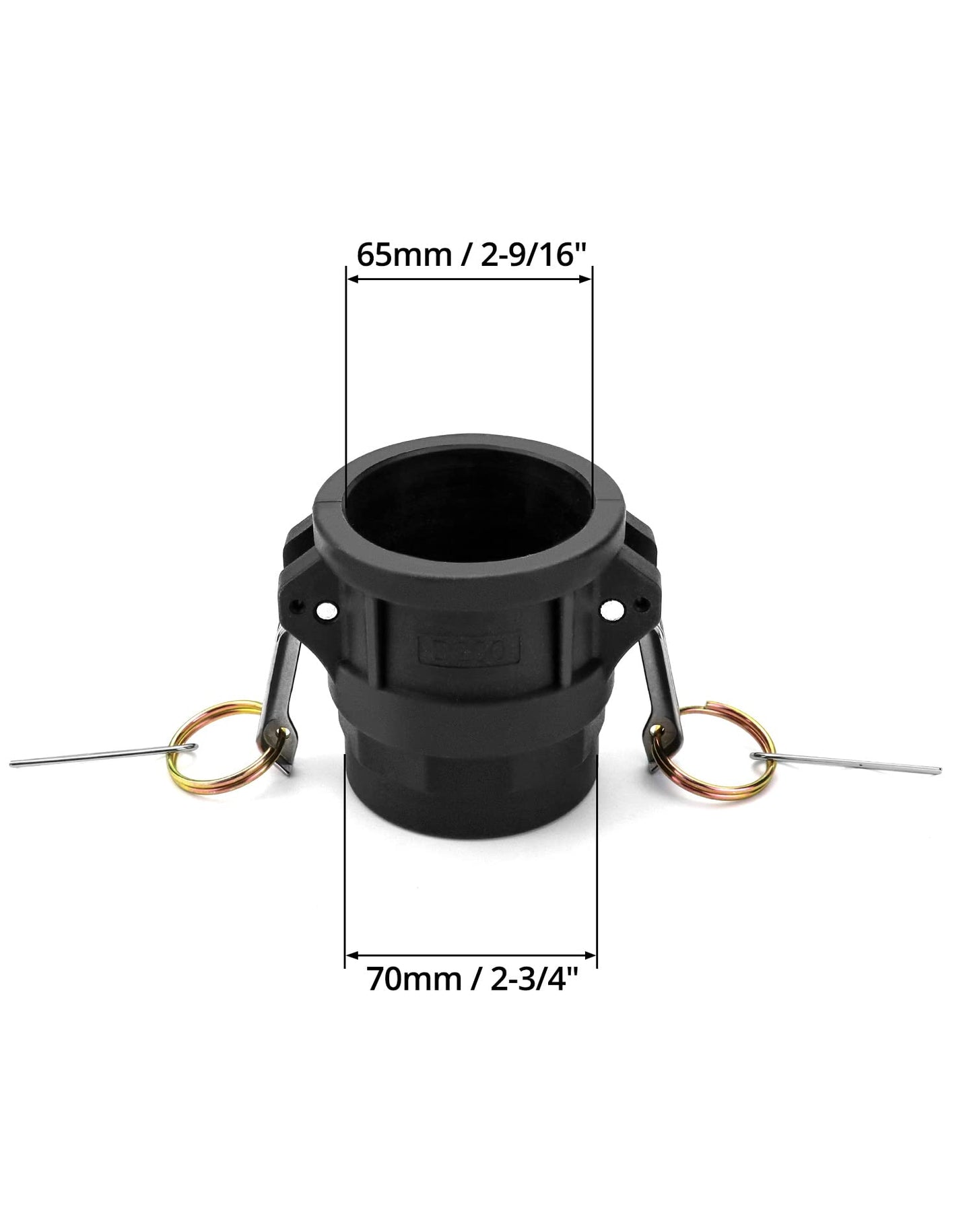 QWORK Camlock Coupling Fitting, Type D Cam Lock Fitting Pipe Fitting, 2 Pack Polypropylene Cam & Groove Fitting- -2" Female Coupler x 2" NPT Female, Black