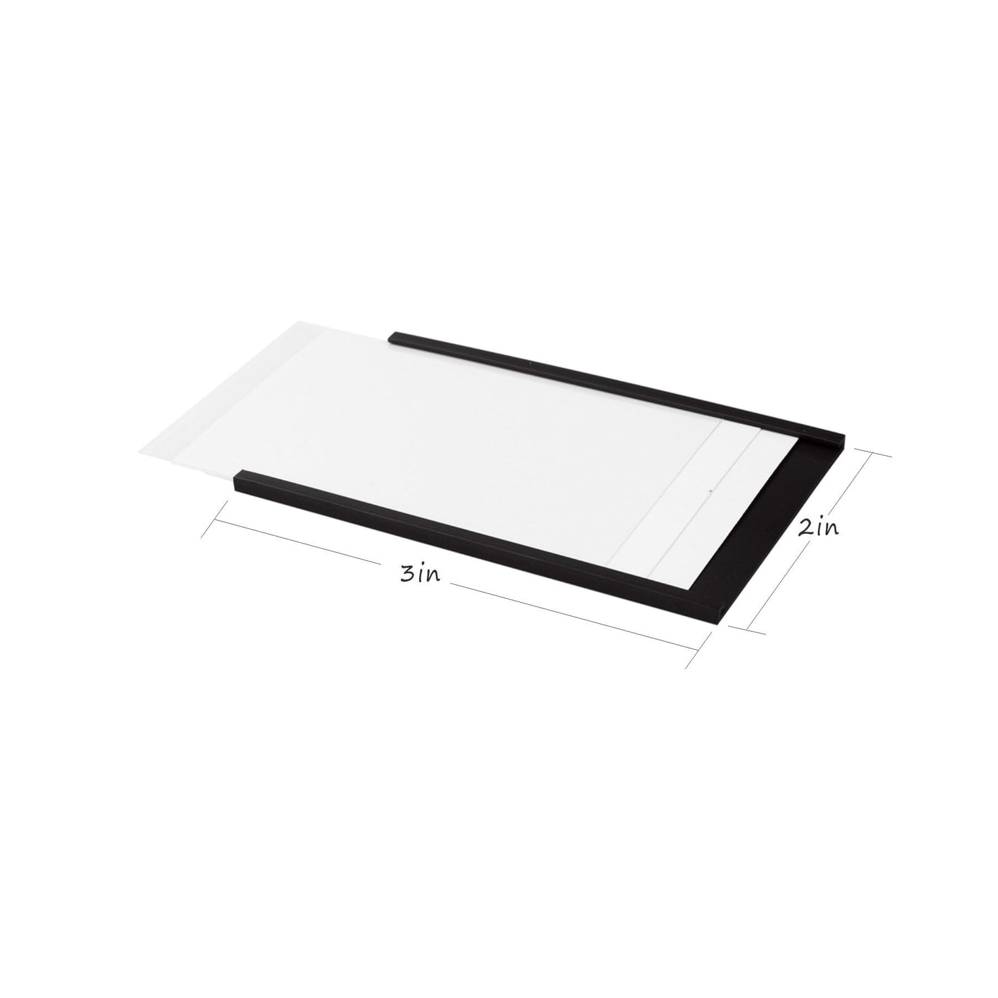 Realth 50pcs C Channel Magnetic Label Holders with Transparent Protective Film 50MM X 76.2MM for Wall Cabinets and Drawers Metal Whiteboards (MLH2350)