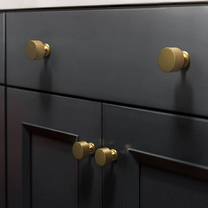 RZDEAL 6pcs Solid Brass Cabinet Knobs Pulls Cabinet Drawer Dresser Gold Knobs Modern Handles Knobs(1"x1"/25mmx25mm),Brushed Brass Finish