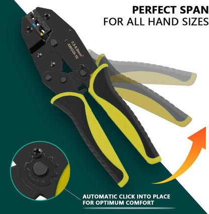 Crimping Tool for Insulated Electrical Connectors -New Version Mzylan Ratcheting Wire Crimper - Crimping Pliers - Ratchet Terminal Crimper - Wire Crimp Tool 22-10 AWG