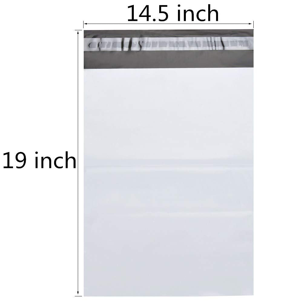 RyhamPaper Poly Mailers, 14.5" x 19" Envelopes Shipping Bags Self Sealing, 100 Bags(White)