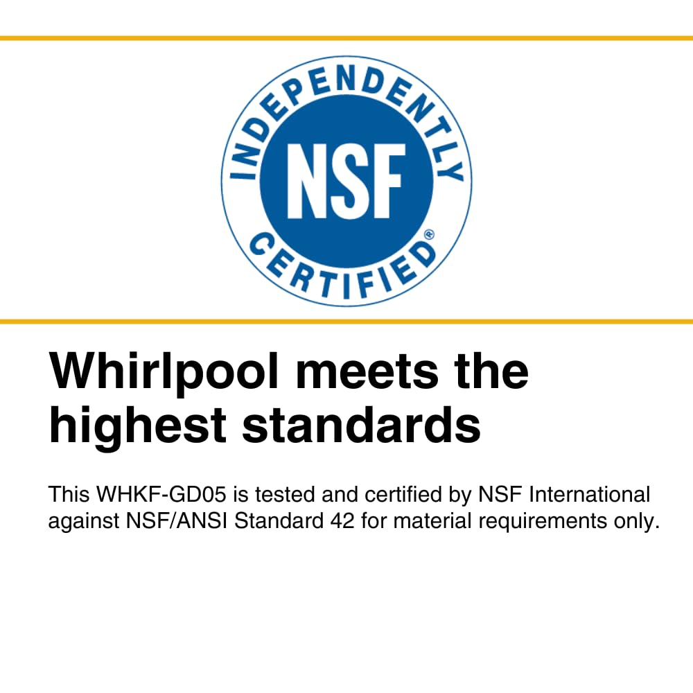 Whirlpool 10" x 2.5" Whole Home Standard Capacity Sediment Filters WHKF-GD05, 5 Micron, 6-Month Filter Life, Reduces Sediment, Sand, Soil, Silt & Rust, for Standard Filter housings, 2-Pack