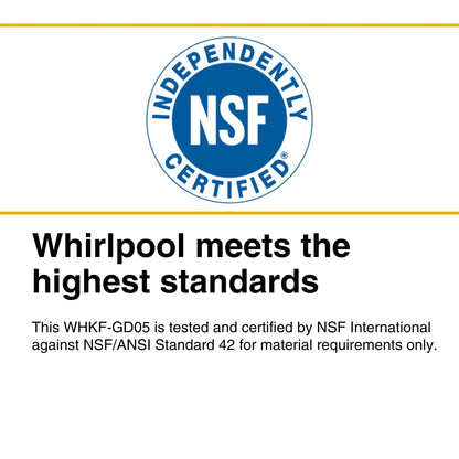 Whirlpool 10" x 2.5" Whole Home Standard Capacity Sediment Filters WHKF-GD05, 5 Micron, 6-Month Filter Life, Reduces Sediment, Sand, Soil, Silt & Rust, for Standard Filter housings, 2-Pack
