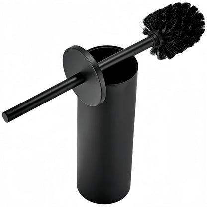 Standing Toilet Brush,Toilet Bowl Brush Holder Set,Bathroom Deep Cleaning Toilet Scrubber Rim Cleaner,304 Stainless Steel Toilet Clean Decorative Accessories for Toilet Cleaning (Matt Black) ﻿