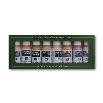 Vallejo Face/Skin Colors Paint Set, 8-Colors, 17ml