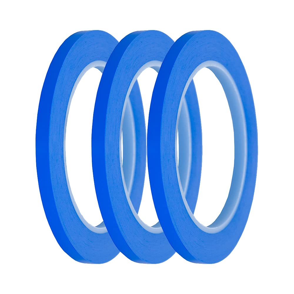 Blue Fineline Fine Line Vinyl Pinstriping Masking Tape 1/4 in x 36 yd x 3Rolls