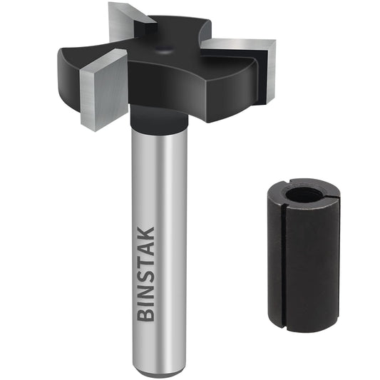 CNC Spoilboard Surfacing Router Bits, 1/4 inch Shank 1 inch Cutting Diameter, Slab Flattening Router Bit Wood Planing Planer Bit by BINSTAK (Carbide)