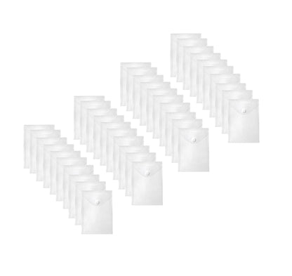 YESSART 7x9 Clear Plastic Envelopes Hook Loop Closure Receipt Stickers Storage Holder 40 Pack (clear-40 pack)