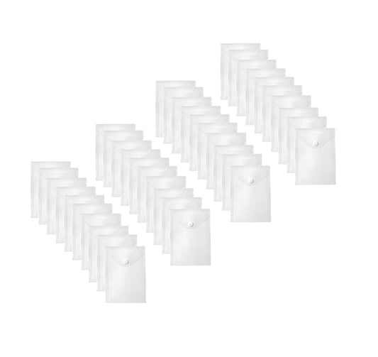 YESSART 7x9 Clear Plastic Envelopes Hook Loop Closure Receipt Stickers Storage Holder 40 Pack (clear-40 pack)
