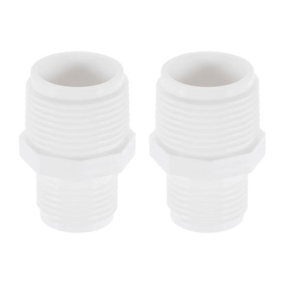 uxcell 2 Pcs Garden Hose Adapter, Male 1" NPT x 3/4" GHT Garden Hose Fitting Male Plastic Connector for Tank and Pool Pump Hoses, White