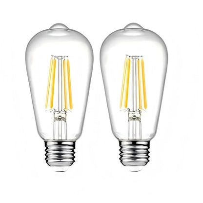 12V LED Edison Light Bulbs Low Voltage - Warm Light 6W E26 Standard Base 60W Equivalent - DC Bulb for RV, Solar Panel Project, Boat, Garden Landscape, Off-Grid Lighting, Pack of 2