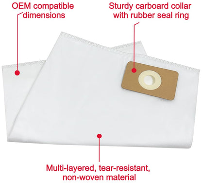 Vacurama Premium Central Vacuum Bags Compatible for OVO 22.5L/5.81 Gal. OVO-700ST-35H, Filtre 186, Nadair, Husky Storm, Eclipse, Equinox, Pro, Titan and Other Central Vac Systems (3 Bags)