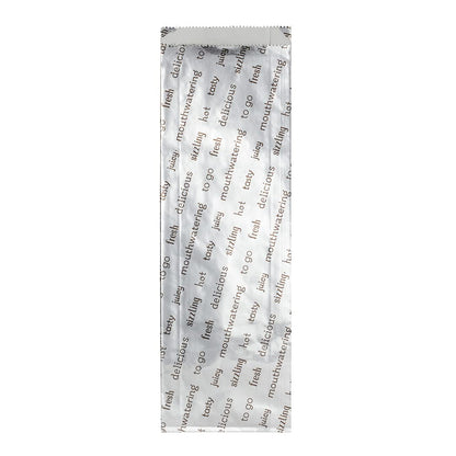 Restaurantware-Bag Tek 3.7 x 1.2 x 12 Inch Hot Dog Bags, 100 Large Hot Dog Wrappers - Greaseproof, Freezer-Safe, Printed Foil Accessories, Heat-Resistant, Non-Vented