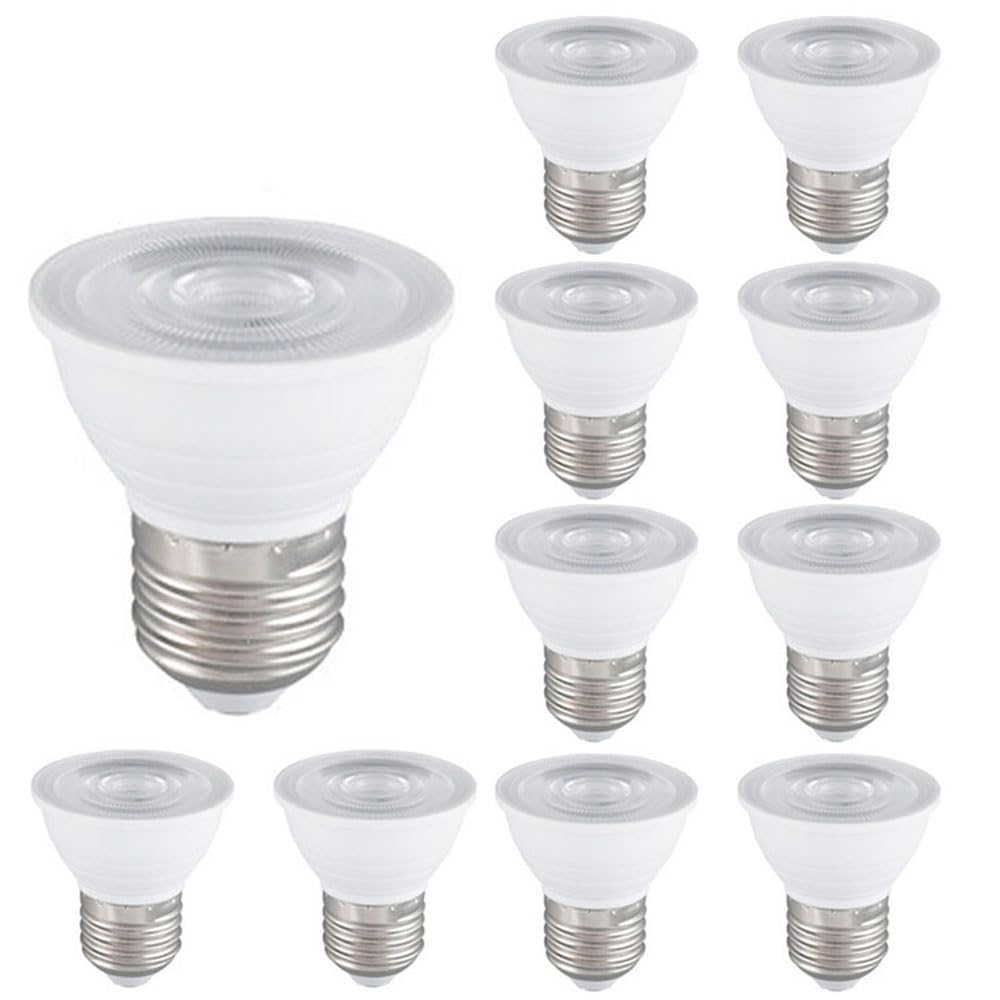 10 Pack PAR16 LED Light Bulb Short Neck,Dimmable,5W, 500LM, LED Flood Lights (50W Halogen Equivalent) Recessed Spotlights Floor Lamp,E26 Screw Base Pot Ceiling Lights (Daylight White 6000K)