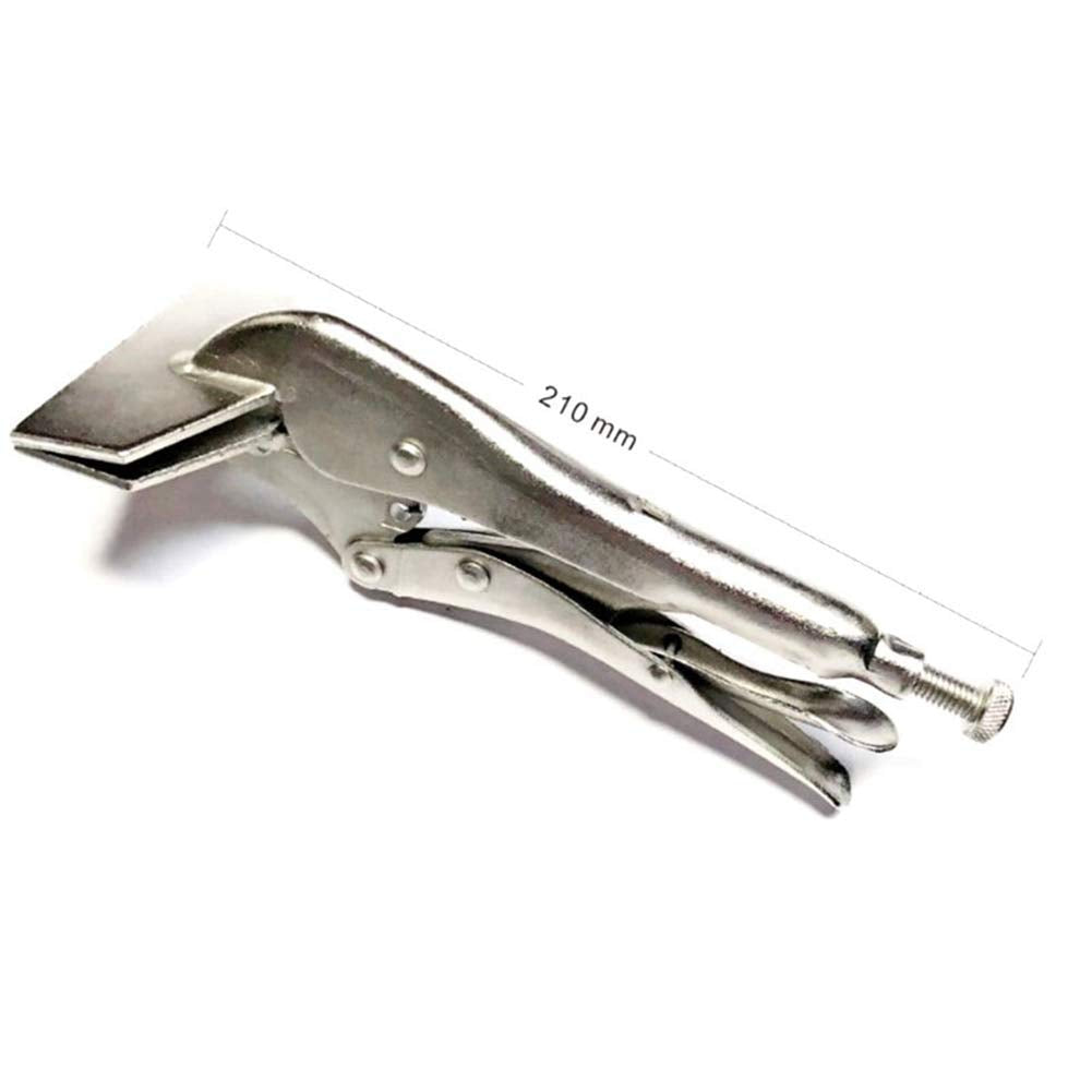 Dtacke Locking Pliers Adjustable Wear Resistant Flat Head Vise Locking Grip Pliers Multifunction Welding Clamps Hand Tools (8 inch)