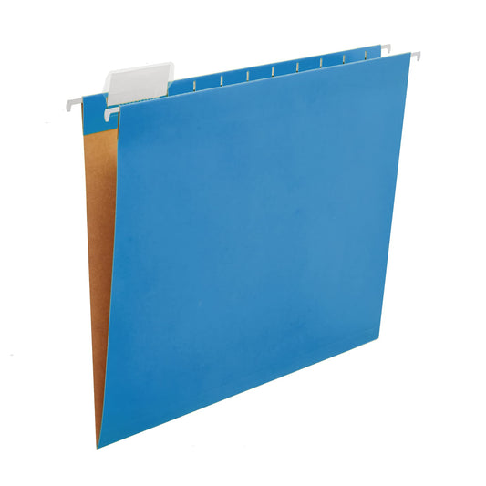 Y YOMA 25 Pack Colored Hanging File Folder Letter Size Decorative File Folder Cute Pretty Reinforced Hanging Folder Organizer for Filing Cabinet Office Home with 1/5-Cut Adjustable Tabs, Blue