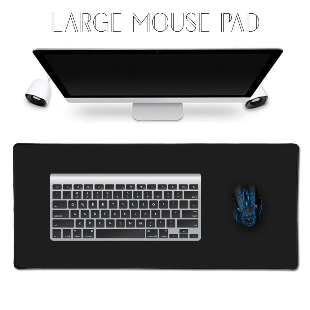 YEBMoo Gaming Mouse Pad XXL Extended Desk Pad & Thick Large (900x400x2 mm) Computer Keyboard Mousepad Mouse Mat (90x40Black001)