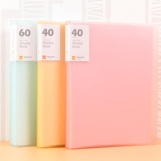 40 Pockets Display Book RUIFUNETEK Presentation Book with Clear Sheet Protectors A4 Binder with Plastic Sleeves 80 Pages Bound Sheet Protectors for Document Artwork and Photo (5 Color, 5 Pack)