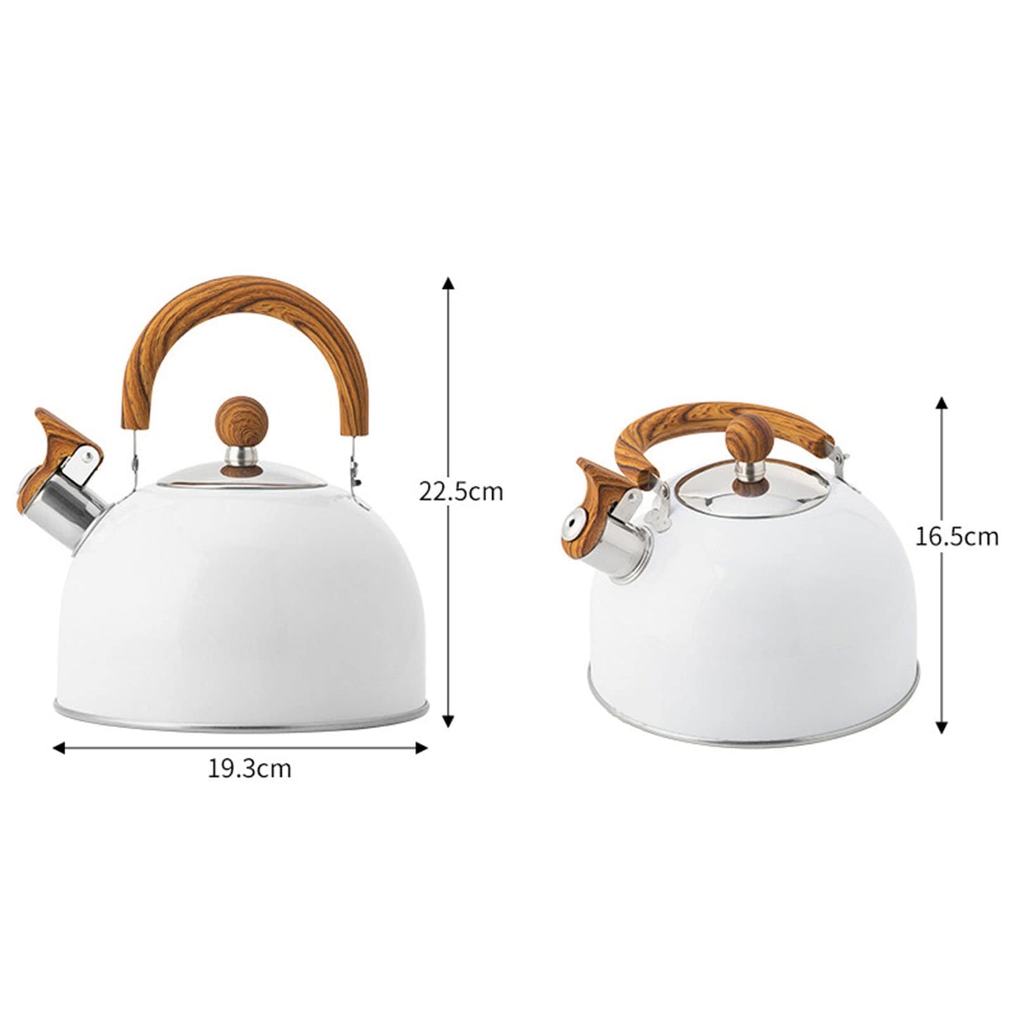 STARNOONTEK Tea Kettle, 88 Ounce 2.5L Stainless Steel Stove Top Whistling Tea Kettle Stainless Steel with Handle for Electric Stove Gas Stove(White)