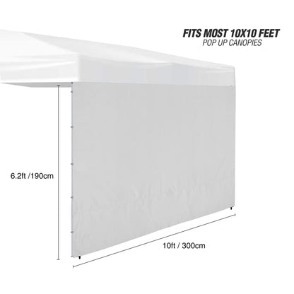 REDCAMP Instant Canopy Sidewall for 10x10ft Pop Up Canopy, 1 Pack Sunwall Only, White/Silver (1 Sidewall Only, Canopy Tent NOT Included)