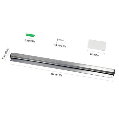 BAKI 18"(45CM) Ticket Order Holder for Kitchen – Wall Mounted Aluminum Tab Rail- 30cm to 120cm – Restaurant Check Holder Strip for Order Slips and Tickets