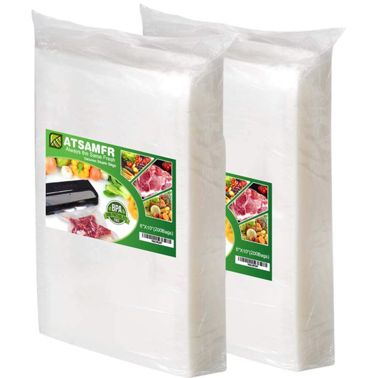 ATSAMFR 200 Pint Size 6x10Inch Vacuum Sealer Food Sealer Bags with BPA Free,Heavy Duty,Great for Vac storage or Sous Vide Cooking