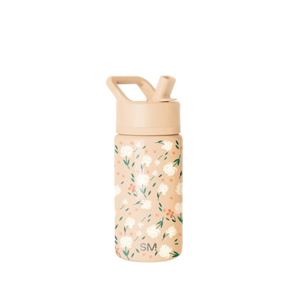 Simple Modern Kids Water Bottle with Straw | Insulated Stainless Steel Reusable Tumbler for Toddlers, Girls, Boys | Summit Collection | 14oz | Chloe Floral