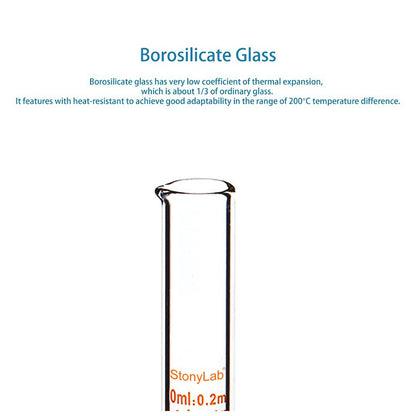 StonyLab 4-Pack Borosilicate Glass 10ml Heavy Wall Graduated Cylinder Measuring Cylinder, 10ml