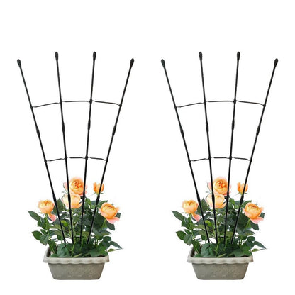 2 Pack 47.2inch Fan Shape Garden Trellis Metal for Climbing Plants Outdoor Indoor Rustproof Plant Flower Trellises,Plant Cages Supports Flower, Vegetable, Tomato, Vines Crop Potted Flowers Trellis