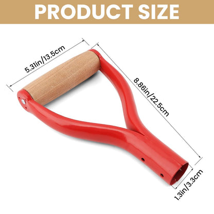 Shovel D Grip Handle, 3.1cm/1.22inch Inner Diameter Metal Spade Snow Shovel Replacement Handle with Comfortable Grip, Shovels Replacement for Garden Digging Raking Tool(Red)