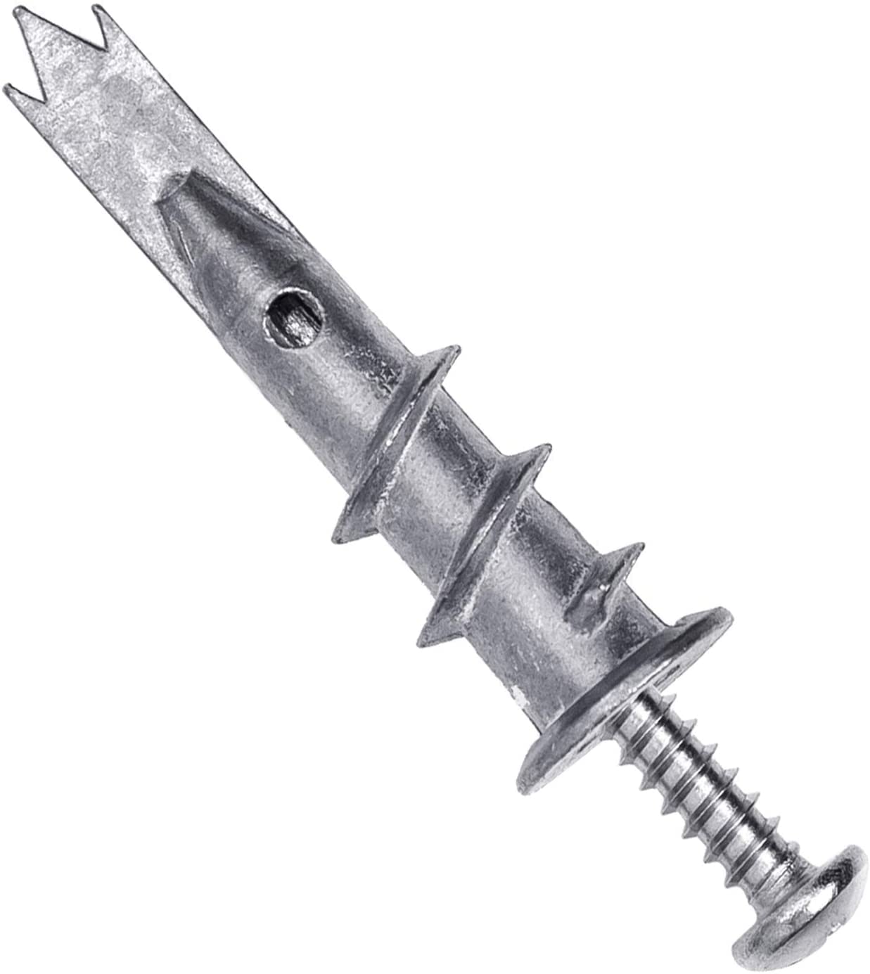 JUIDINTO Zinc Drywall Anchors with Screws Set, 6mm Self Drilling Hollow Wall Anchors and M4 Tapping Screws Assortment Kit, 120 pcs Anchors Screws