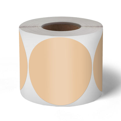 YIKIADA Khaki Round Thermal Labels 3 Inches Circle Thermal Sticker Paper Self-Adhesive Waterproof Dot Stickers for Businesses & Warehouses 500 PCS per Roll