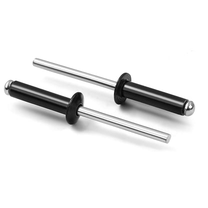 3/16" x 3/4" Aluminum Blind Rivets Black, 4.8mm x 19mm Pop Rivet, Aluminum Grip Steel Mandrel, 100 PCS