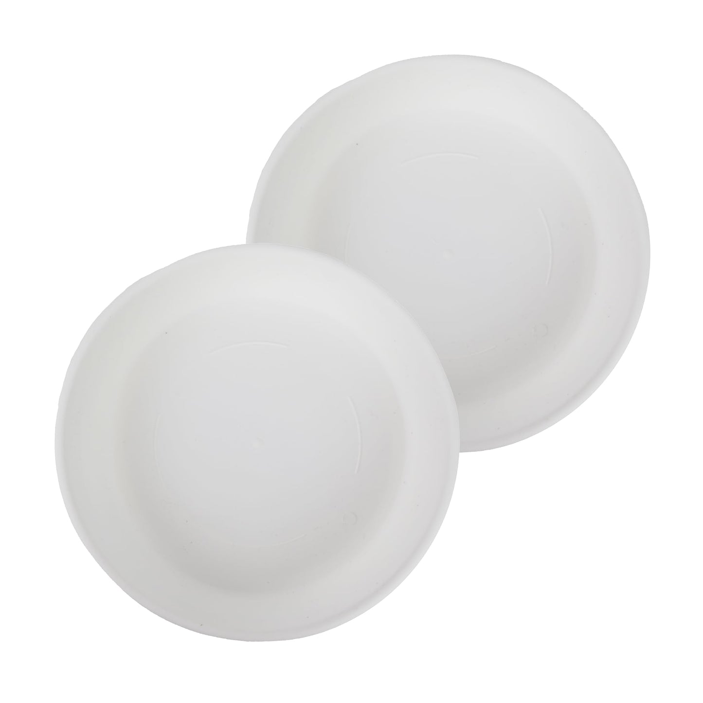 The HC Companies 12 Inch Round Plastic Classic Plant Saucer - Indoor Outdoor Plant Trays for Pots - 12.5"x12.5"x2.13" White (Pack of 2)