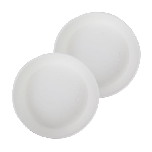 The HC Companies 12 Inch Round Plastic Classic Plant Saucer - Indoor Outdoor Plant Trays for Pots - 12.5"x12.5"x2.13" White (Pack of 2)
