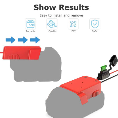 2 Packs Power Whee-l Adapter Compatible with Milwaukee Battery,Runbod 18V Adapter Power Whee-l Battery Converter Kit with Fuse Holder and 30Amp Fuses for DIY, RC Toys and Robotics, Red…