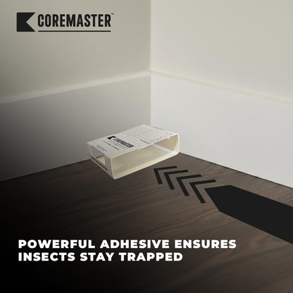 Coremaster Insect Monitor & Traps | Strong Adhesive Boards for Roaches, Ants & Crawling Insects | for Indoor Use i.e Kitchen, Basement,Garage & Storage Areas | Safe, Non-Toxic (24 Boards - 72 Traps)