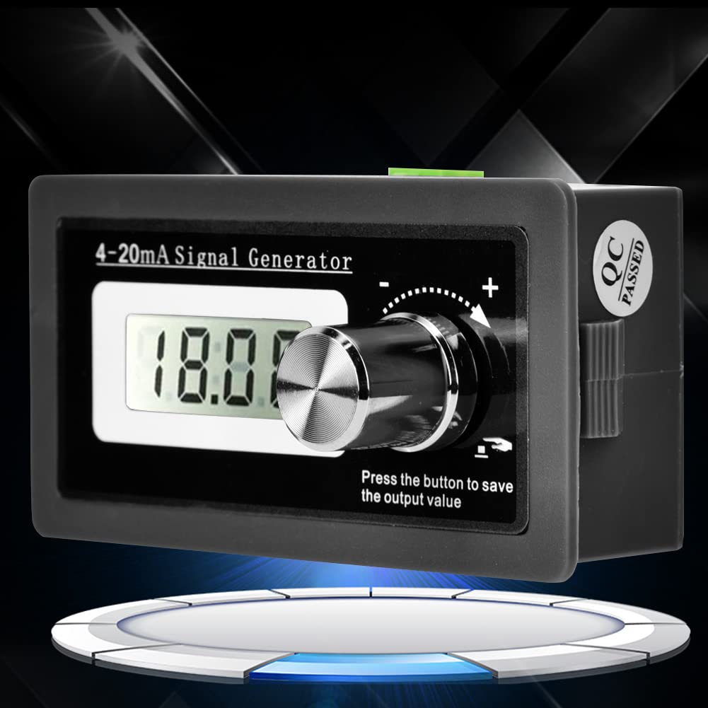 Signal Generator, 4-20mA 15-30V High Accuracy Current Loop Signal Generator Frequency Generator Two-Wire Transducer Test with LCD Display (Black)