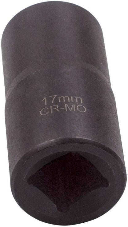 5 Pieces Twist Socket Set, Lug Nut Remover Extractor Tool,Metric Bolt and Lug Nut Extractor Socket Tools - 17MM,19MM, 21MM, 22MM,Red