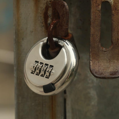 DIGIFLEX Heavy Duty Combination DISC Padlock - 4-Digit Security for Your Property - Toughened Stainless Steel Construction