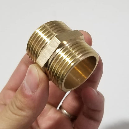 Pressure Washer Hose Coupler M22 Metric Male Thread Fitting M22 14mm to M22 15mm Adapter Solid Brass 4500 PSI Garden Hose Thread Male to Female Adapters (2 Pack)
