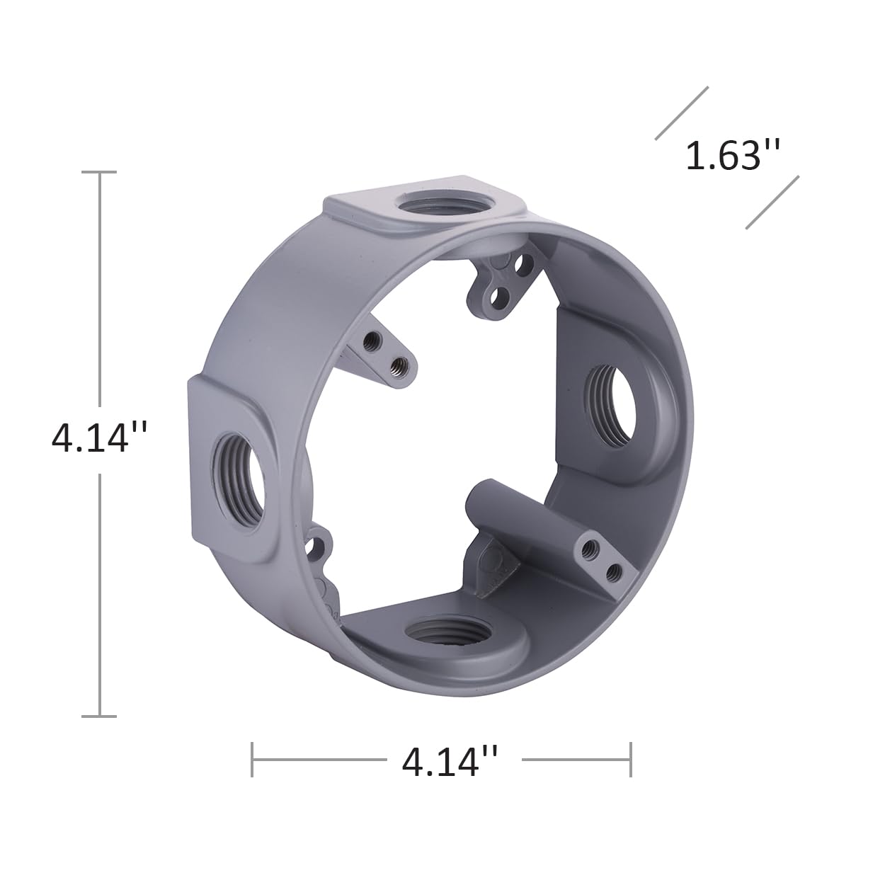 Hubbell-Bell 5363-0 Round Weatherproof Extension Adapter, 18.3 Cu-in, 4 in Dia X 1-1/2 in D, Gray, 4-Inch