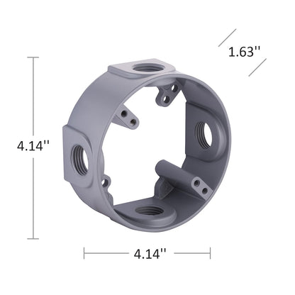 Hubbell-Bell 5363-0 Round Weatherproof Extension Adapter, 18.3 Cu-in, 4 in Dia X 1-1/2 in D, Gray, 4-Inch