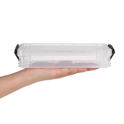 BTSKY Pack of 6 Large Capacity Stackable Pencil Case, Office Supplies Pen Holder Box,Clear Stationery Storage Box for Watercolor Pen Brush Painting Pencil Drawing Tools, Black