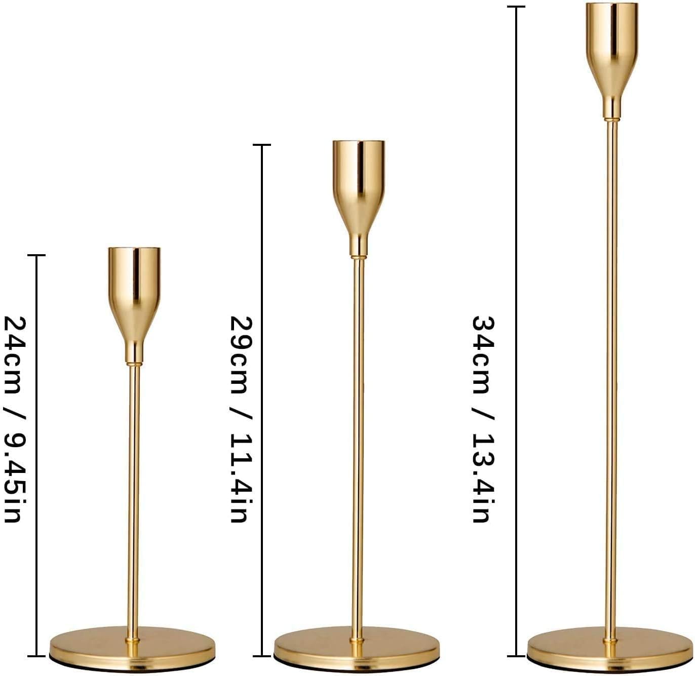 LXTaoler Candle Holders for Taper Candles, Set of 6 Metal Candle Stand Modern Decorative Candlestick Holder for Wedding, Dinning, Party (Gloden-6)