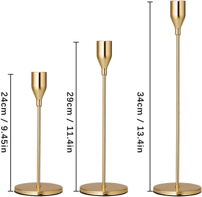 LXTaoler Candle Holders for Taper Candles, Set of 6 Metal Candle Stand Modern Decorative Candlestick Holder for Wedding, Dinning, Party (Gloden-6)