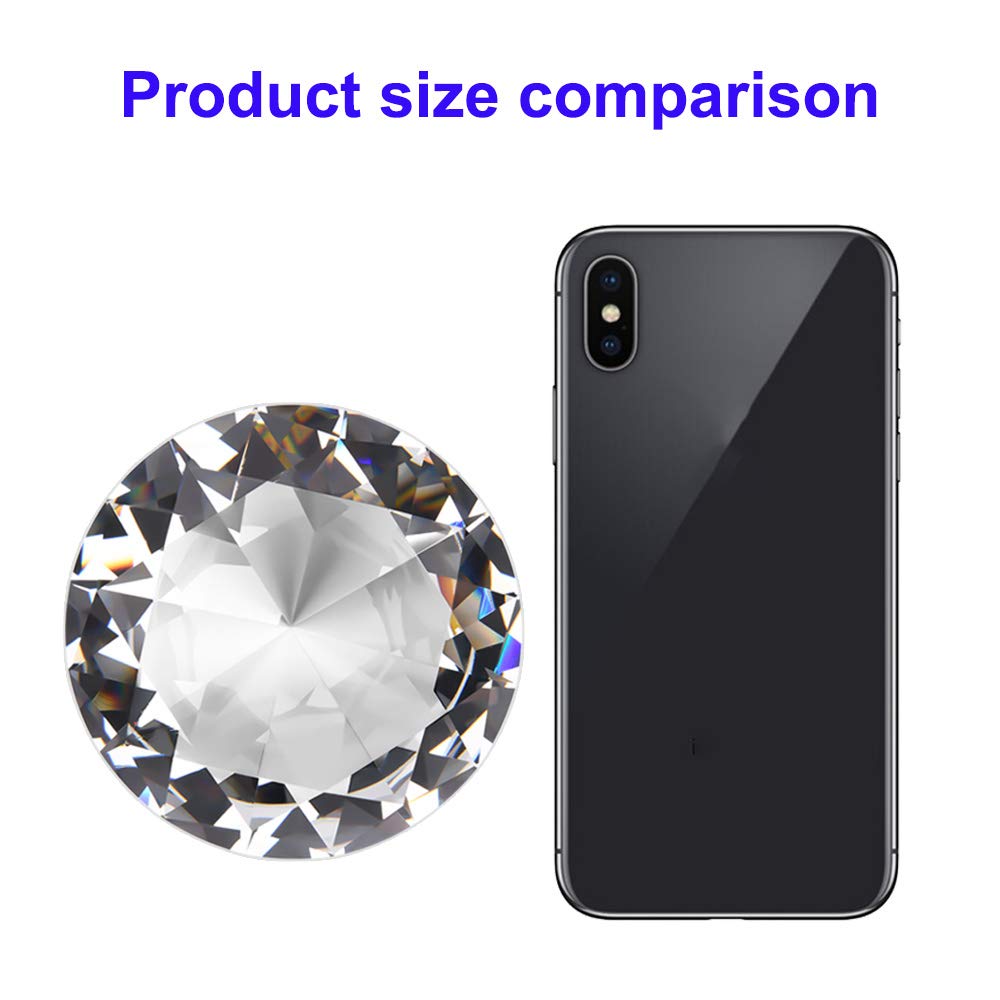 100MM Large Clear Crystal Diamond Paperweight with Stand Jewels Wedding Decorations Centerpieces Home Office Desktop Decor (3.93 inch)