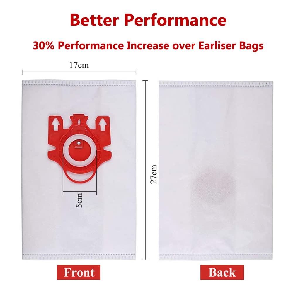 Vacuum Bags, 15Pcs Dust Bags AirClean 3D Efficiency Replacement Compatible with Miele FJM Vacuum Compact C2 Compact C1 Complete C1 S241 S290 S300i S500 S700 S4 S6 Series