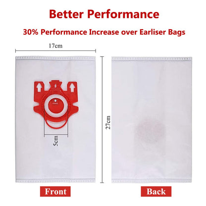 Vacuum Bags, 15Pcs Dust Bags AirClean 3D Efficiency Replacement Compatible with Miele FJM Vacuum Compact C2 Compact C1 Complete C1 S241 S290 S300i S500 S700 S4 S6 Series